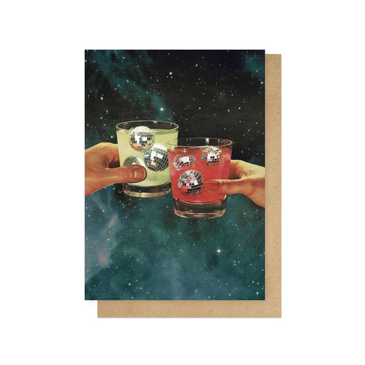 Cosmic Cheers Greetings Card - The Regal Find