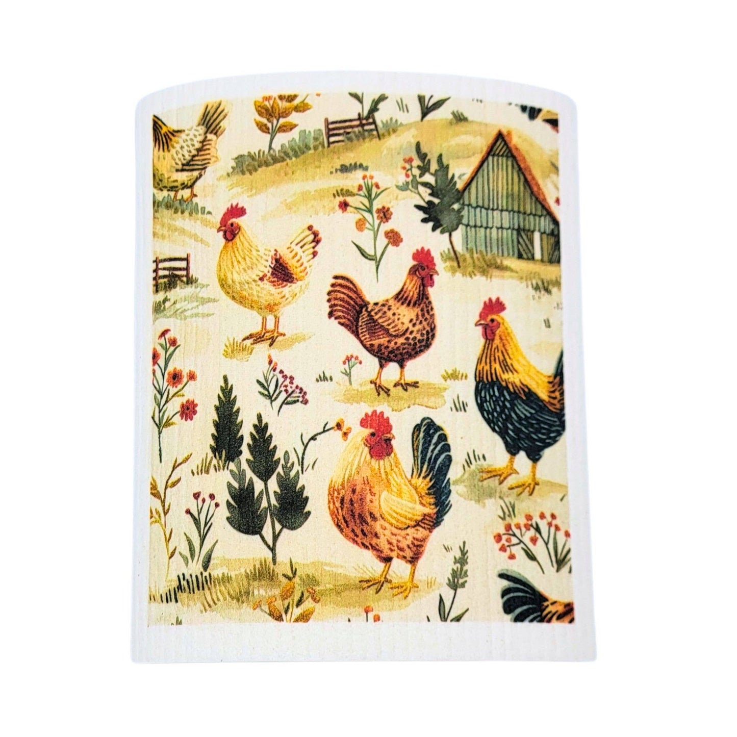 Roosters on The Farm Swedish Dishcloths- Rooster Kitchen