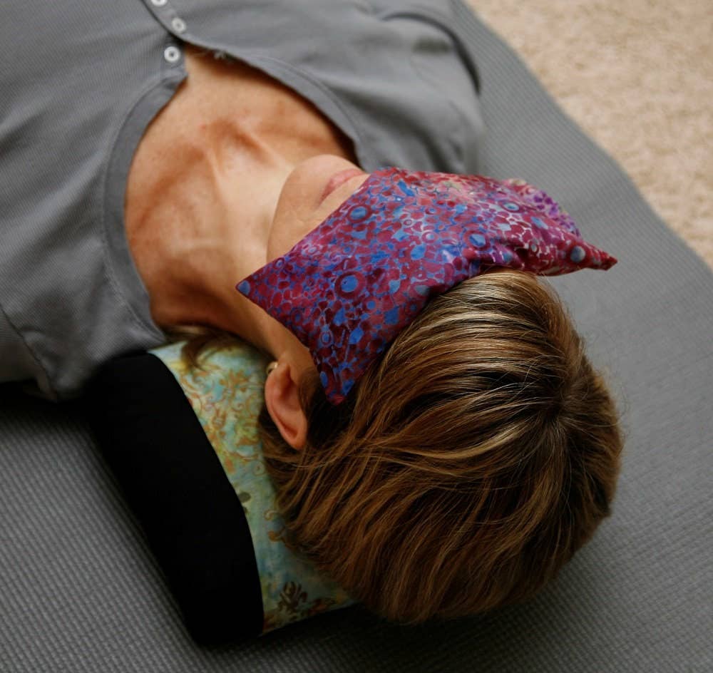 EYE PILLOW unscented/LAVENDER, hot/cold, yoga, meditation: Purple / Unscented FLAXSEED ONLY