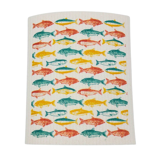 Catch of the Day Fish Fun Swedish Dishcloth - Kitchen Towels