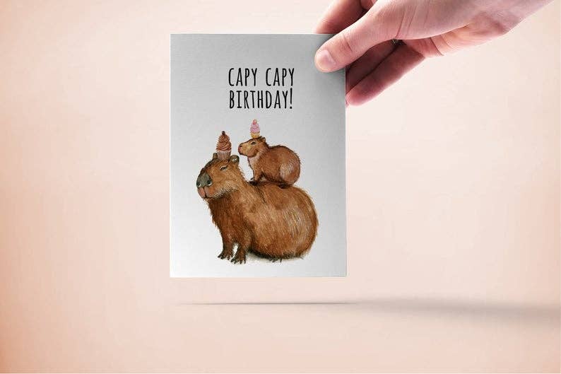 Capybara Birthday - Funny Birthday Card