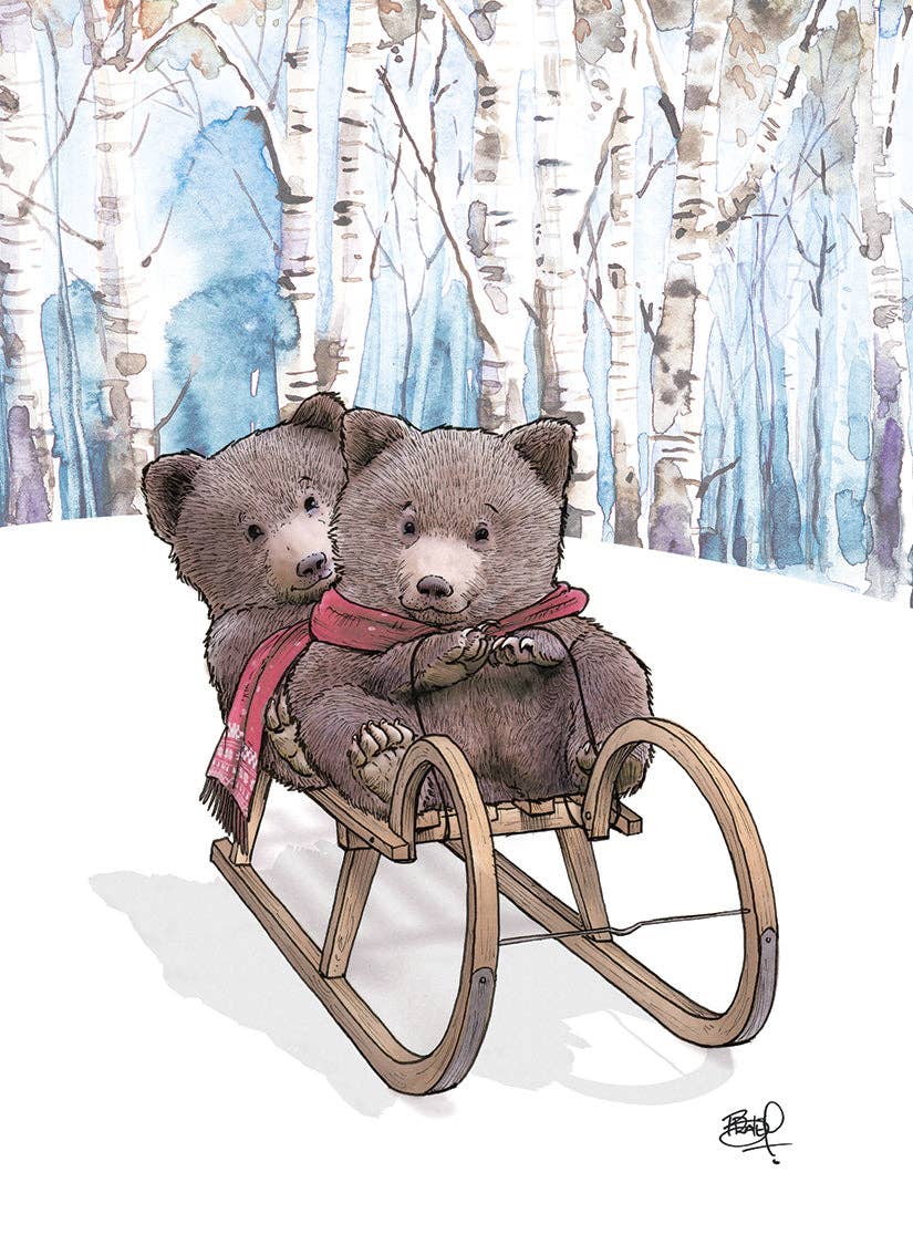 Teddy Sleddy #171 - vertical: Single Card