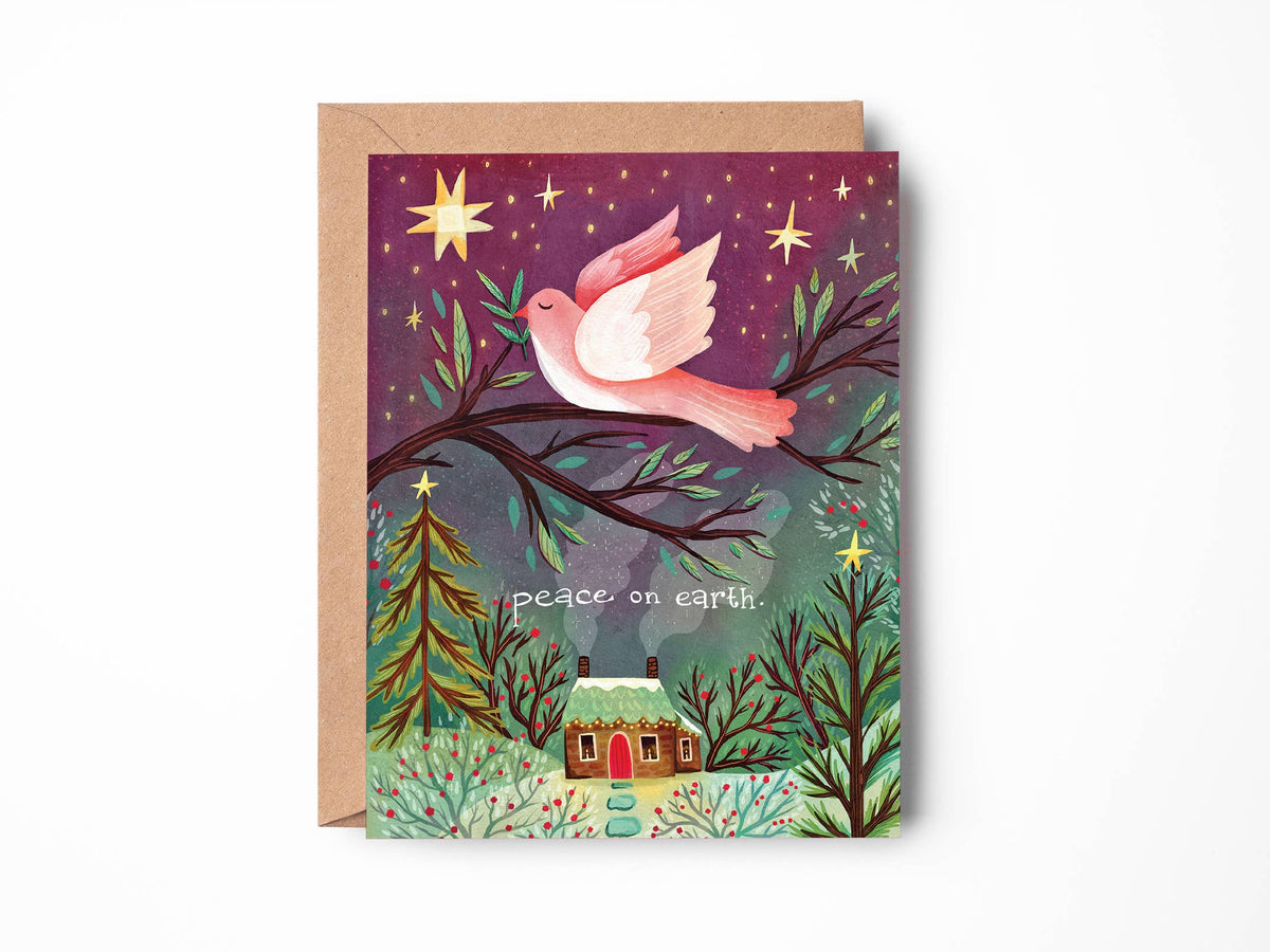 Peace on Earth Dove Christmas Greeting Card