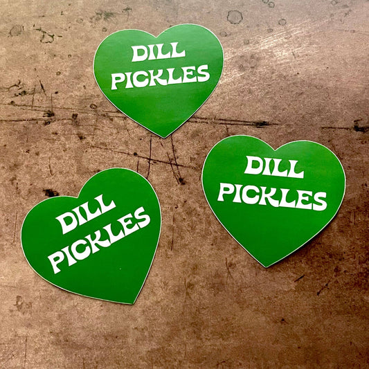 Dill Pickles Heart Sticker green restaurant deli gifts - The Regal Find
