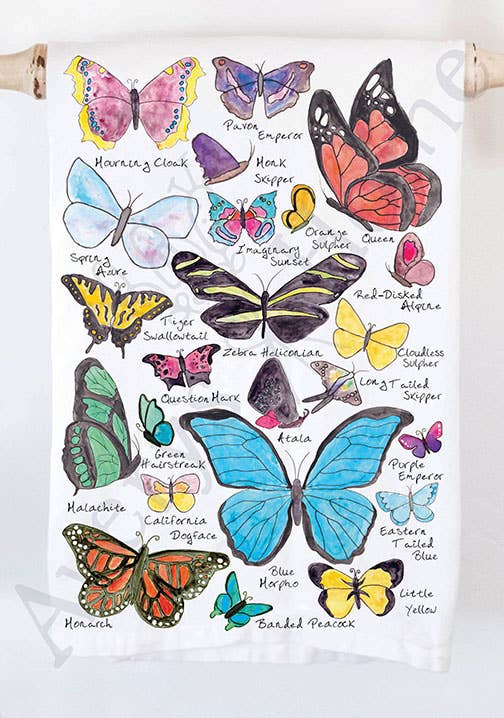 Usa Garden Butterfly Species Tea Towel