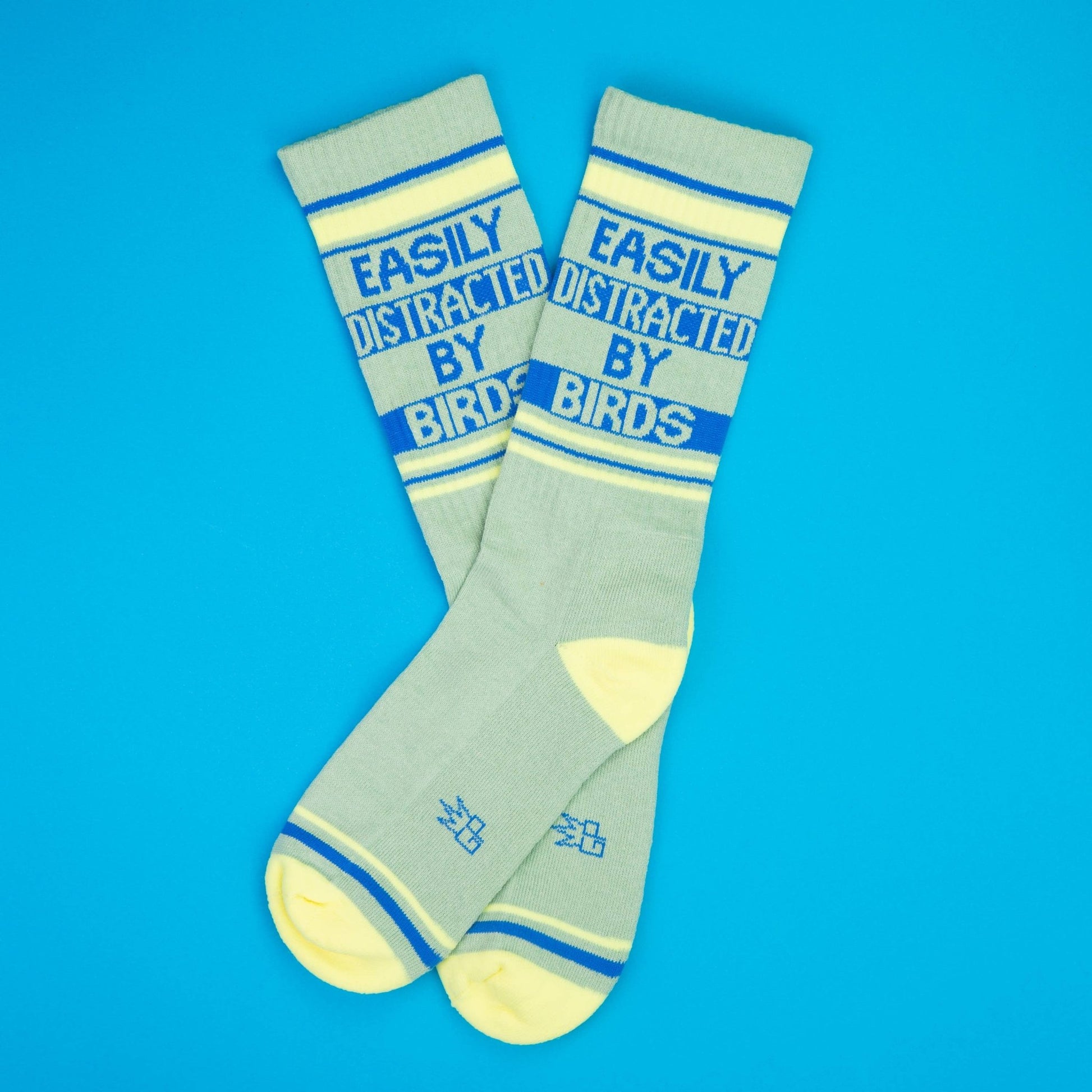 Easily Distracted By Birds Gym Crew Socks - The Regal Find