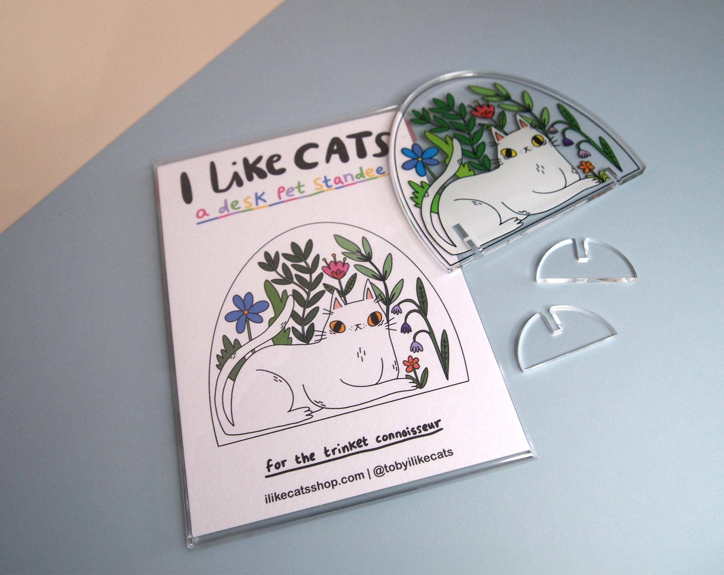 Acrylic Cat Terrarium Desk Ornament Standee