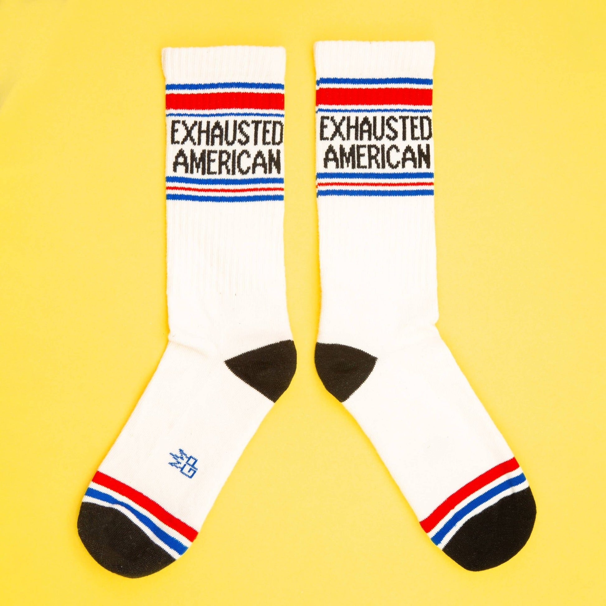Exhausted American Gym Crew Socks - The Regal Find