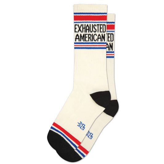 Exhausted American Gym Crew Socks - The Regal Find