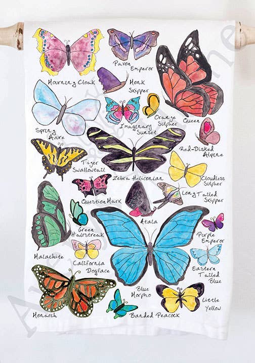 Usa Garden Butterfly Species Tea Towel