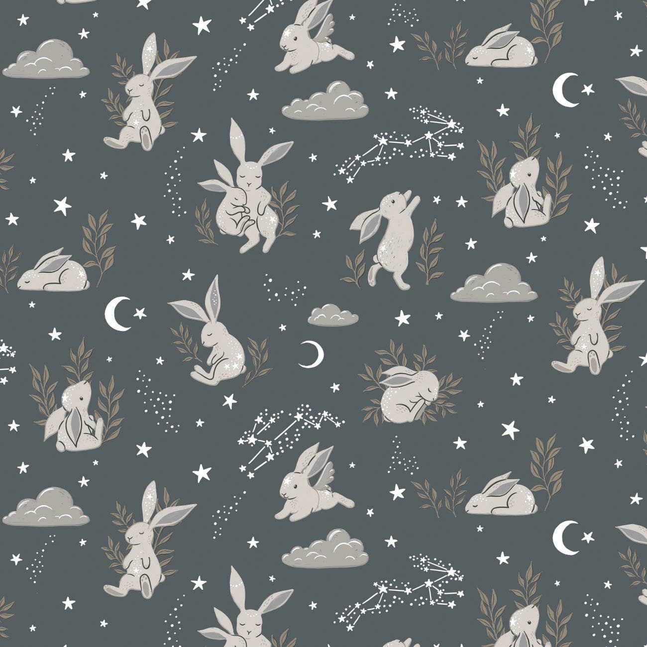 Fleece and Flannel 2024-Bunny Dreams-Grey- Flannel: Grey