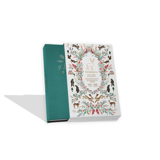 'Deer' Woodlands Teal  – Watercolor Dot Grid A5