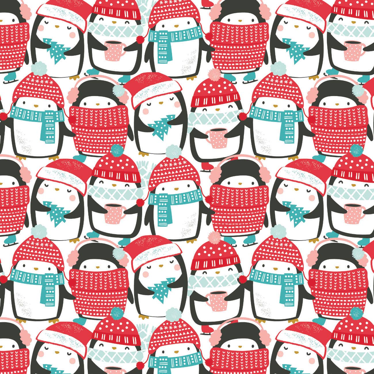 Packed Penguin Party Flannel: Multi