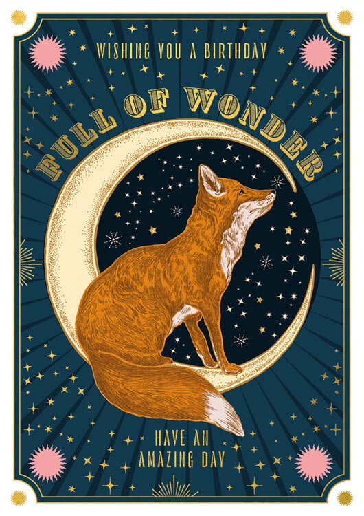 Fox Wonder Birthday Greeting Card The Art File