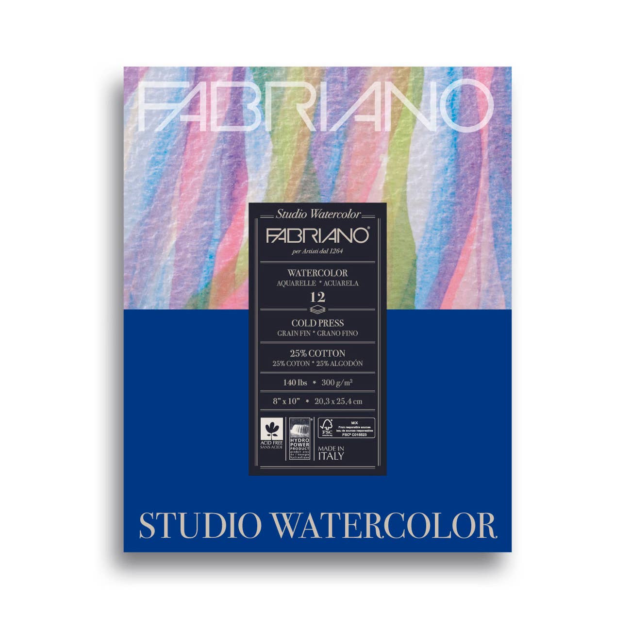 Fabriano Studio Watercolor Pad, CP, 8"x 10", 140 lb. 12Sh - The Regal Find