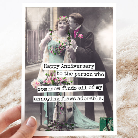 Funny Anniversary Card. Finds All Of My Annoying Flaws... - The Regal Find
