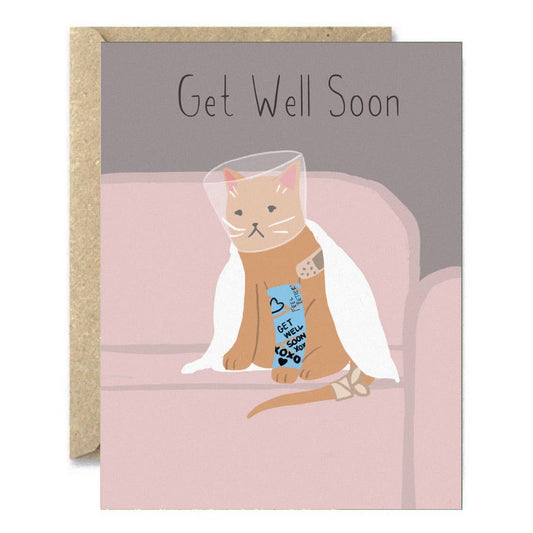 Get Well Soon - Holiday Cat Christmas Card - The Regal Find