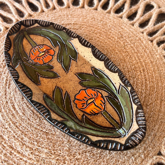 Globe Mallow Sgraffito Trinket Dish - The Regal Find