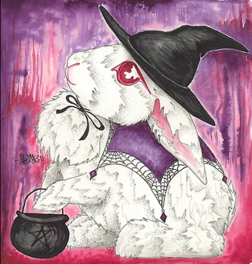 Halloween Bunny Sticker - Witch Bun - The Regal Find