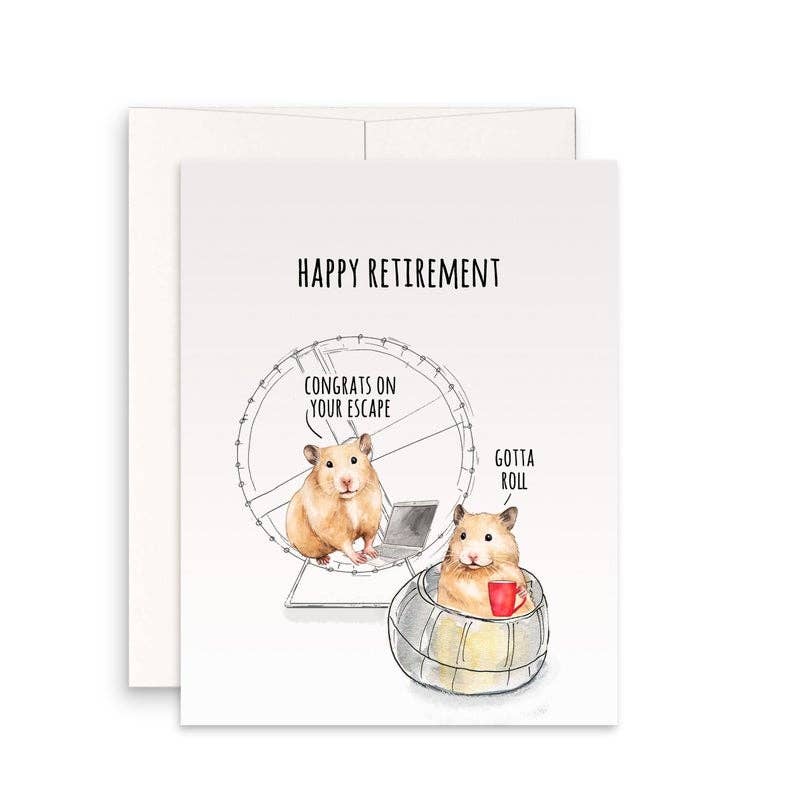 Hamster Retirement - Funny Goodbye Card - The Regal Find