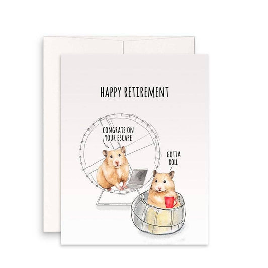 Hamster Retirement - Funny Goodbye Card - The Regal Find
