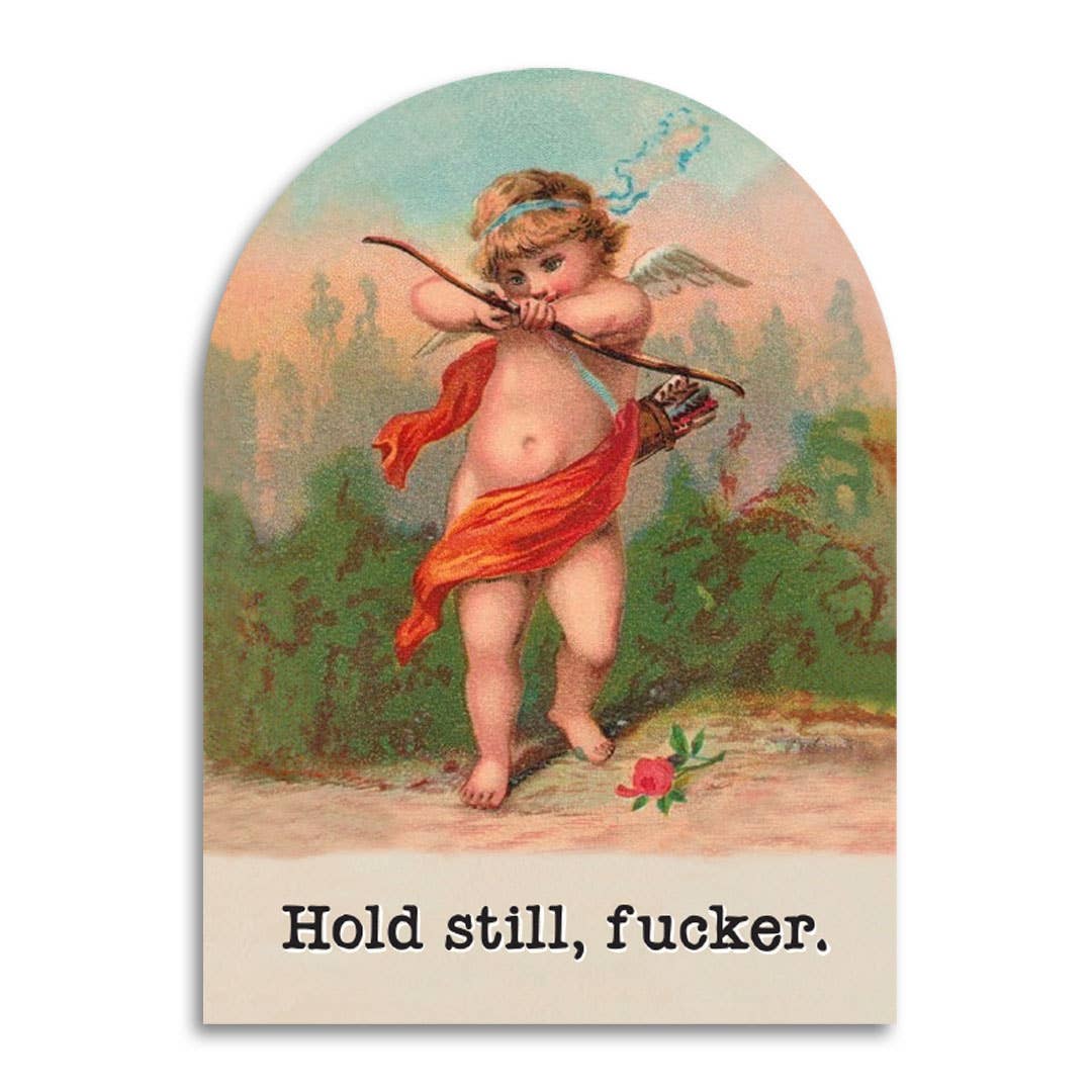 Hold Still, Fucker - Funny Cupid Valentine's Day Card - The Regal Find