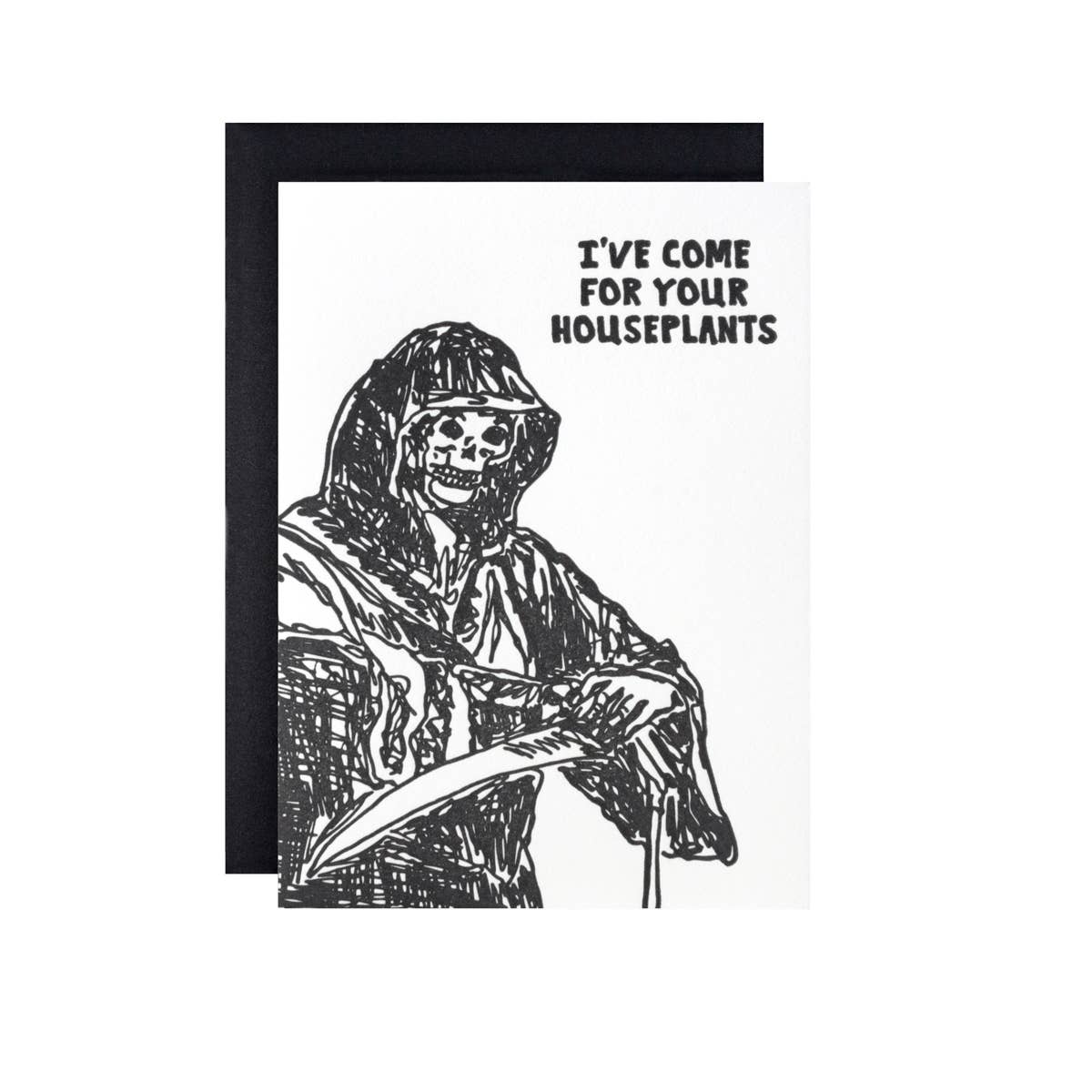 Houseplants Reaper Letterpress Card - The Regal Find