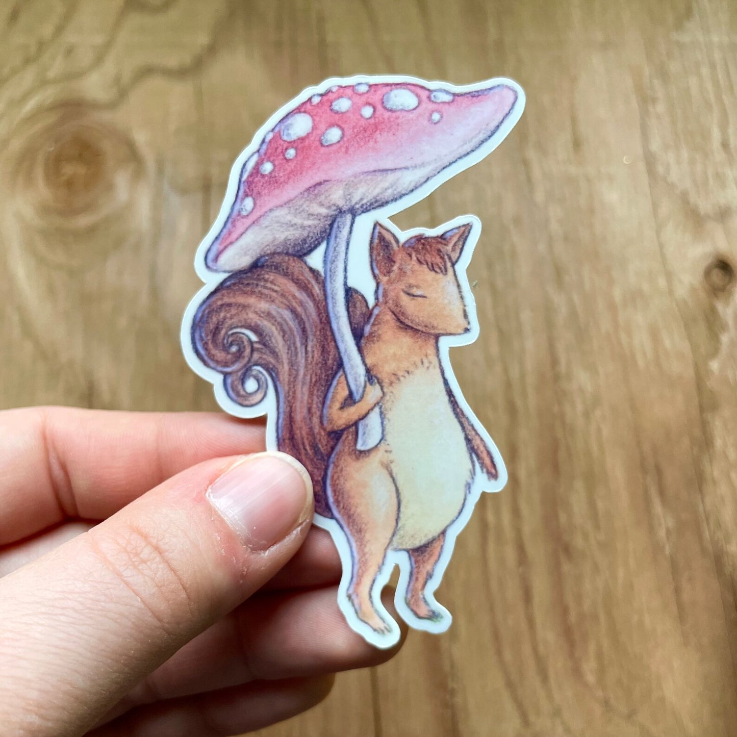 Mushroom Squirrel Sticker