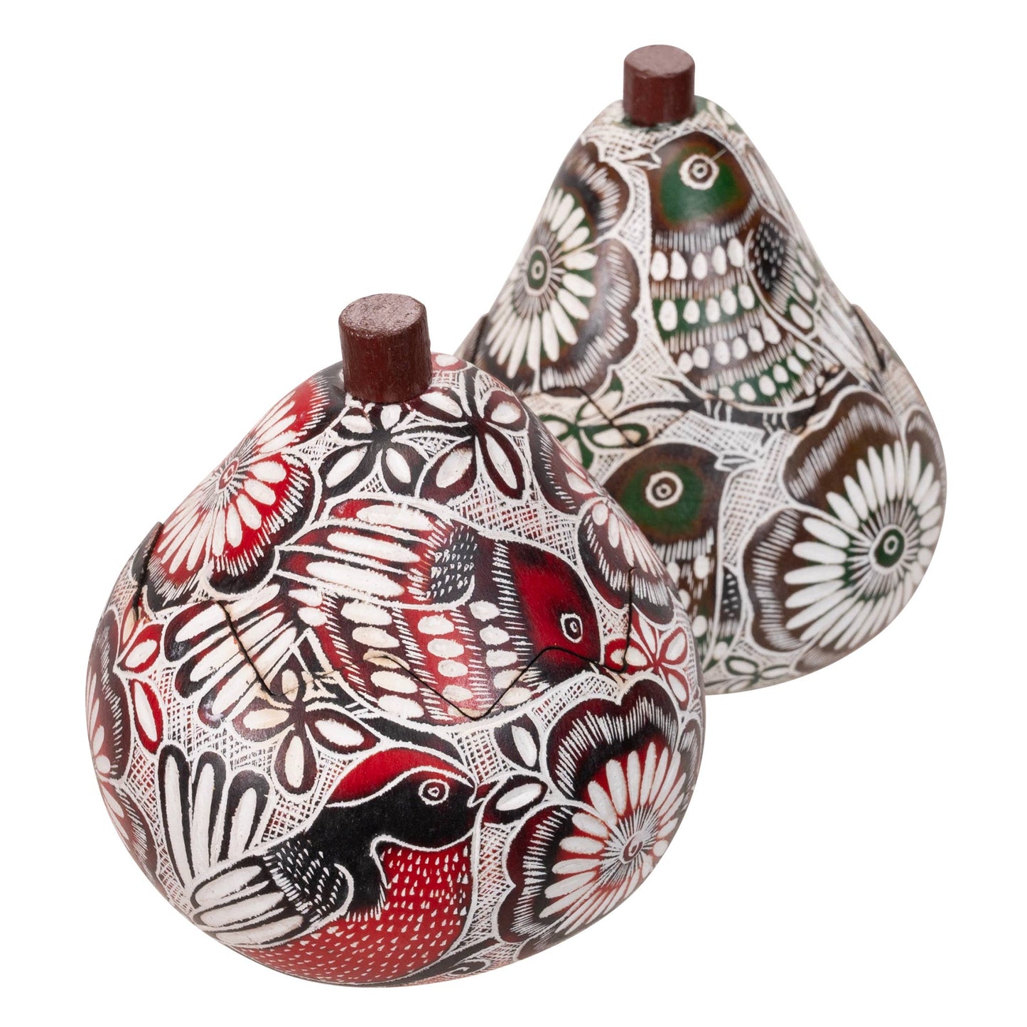 Lace Birds - MIni Carved Gourd Box - Made By Hand - The Regal Find