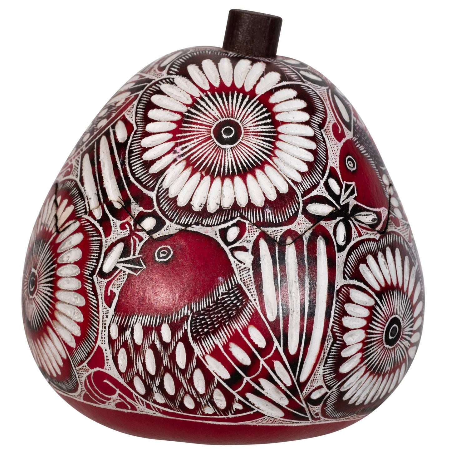 Lace Birds - MIni Carved Gourd Box - Made By Hand - The Regal Find