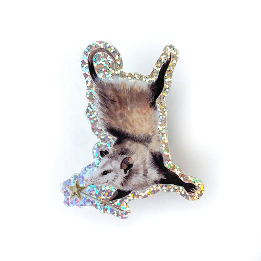 Magic Glitter Possum Vinyl Sticker - The Regal Find