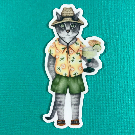 Margarita cat sticker - The Regal Find