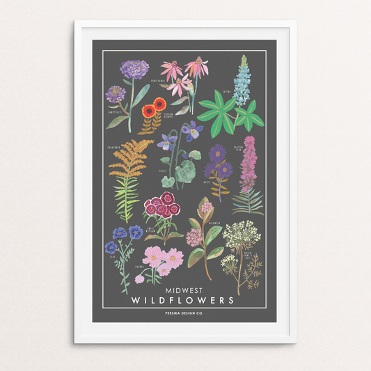 Midwest Wildflowers Art Print 11x17": 11x17" - The Regal Find
