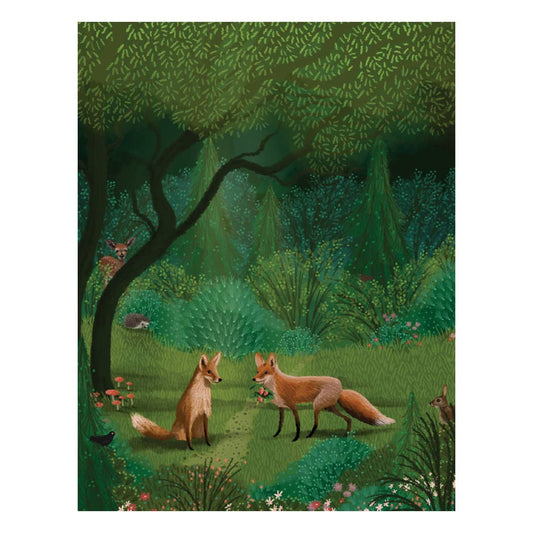 NO SRP - Woodland Foxes Birthday Card: Card with Envelope - The Regal Find