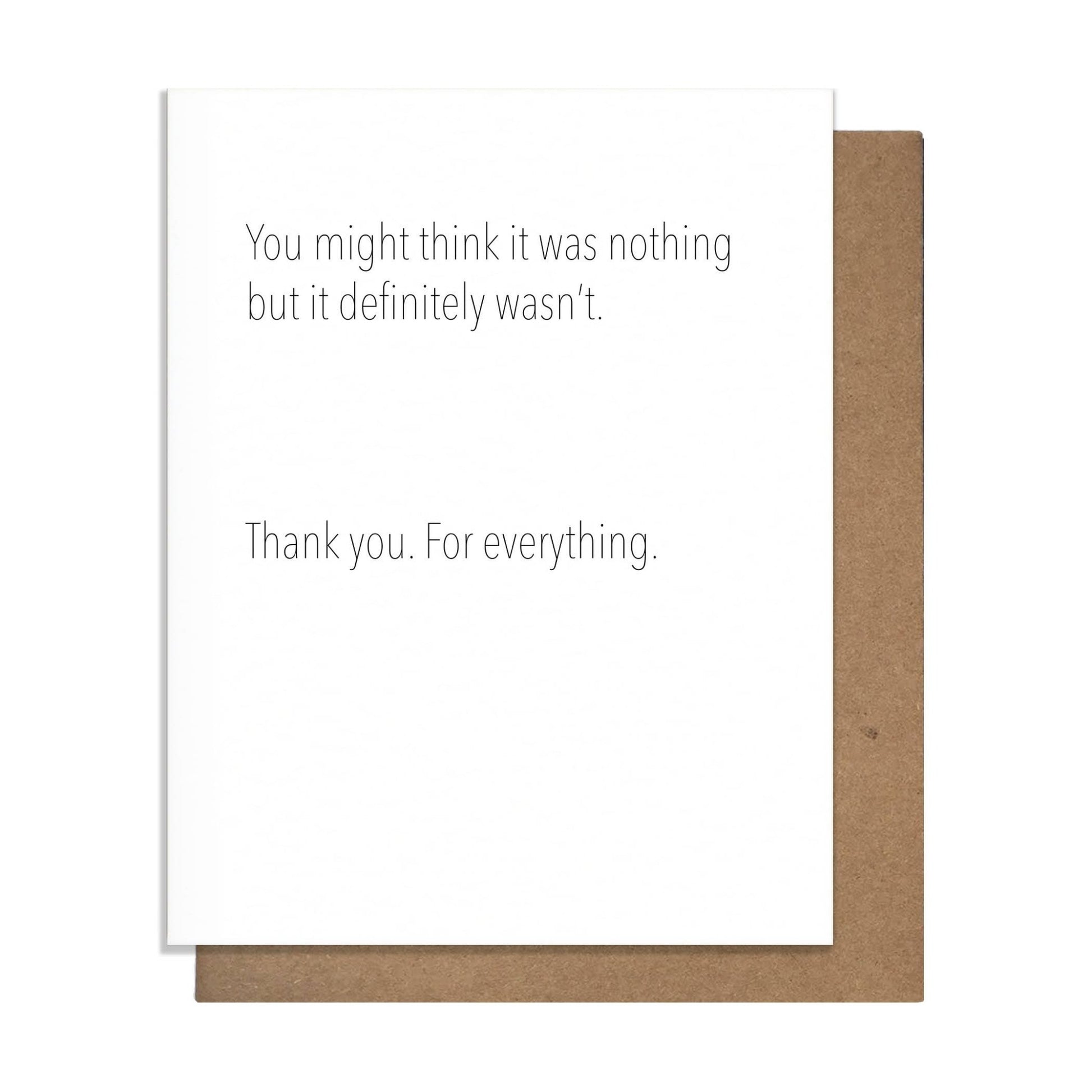 Not Nothing - Thank You Card - The Regal Find