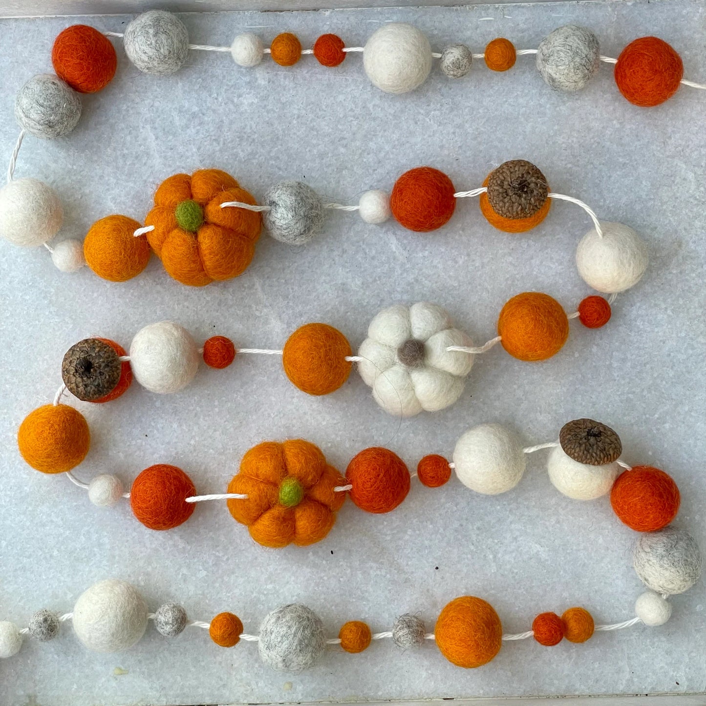 Felted Garland - Pumpkin