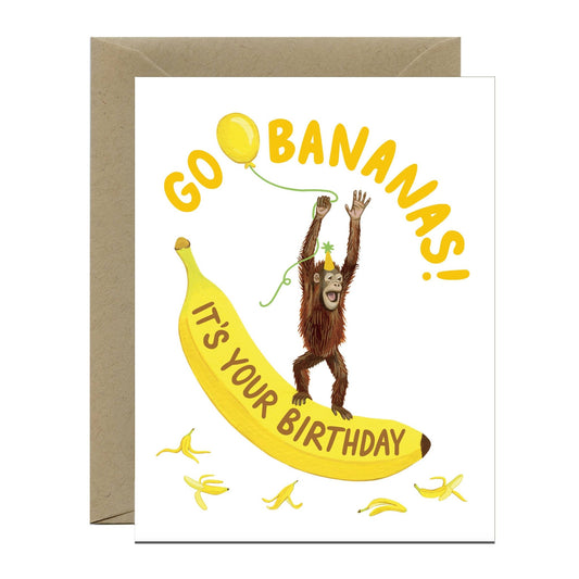 Orangutan Banana Birthday Card - The Regal Find