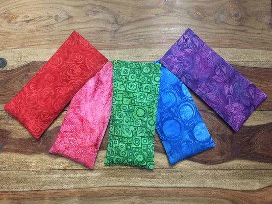 Organic Lavender Eye Pillow: hot/cold, yoga, meditation: Assorted colors / Unscented FLAXSEED ONLY - The Regal Find