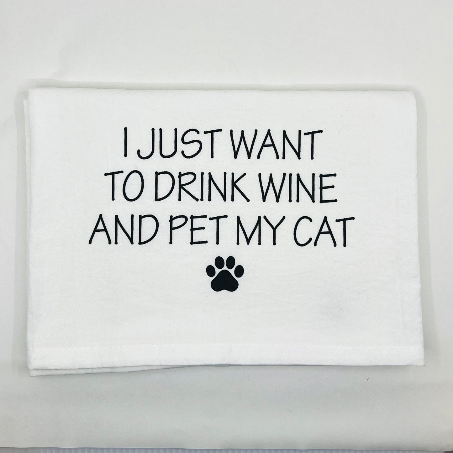 I Just want to drink wine and pet my cat hand towel - The Regal Find