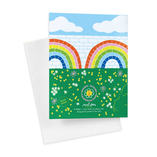 Rainbow Bridge Pet Loss A2 Single Greeting Card - The Regal Find