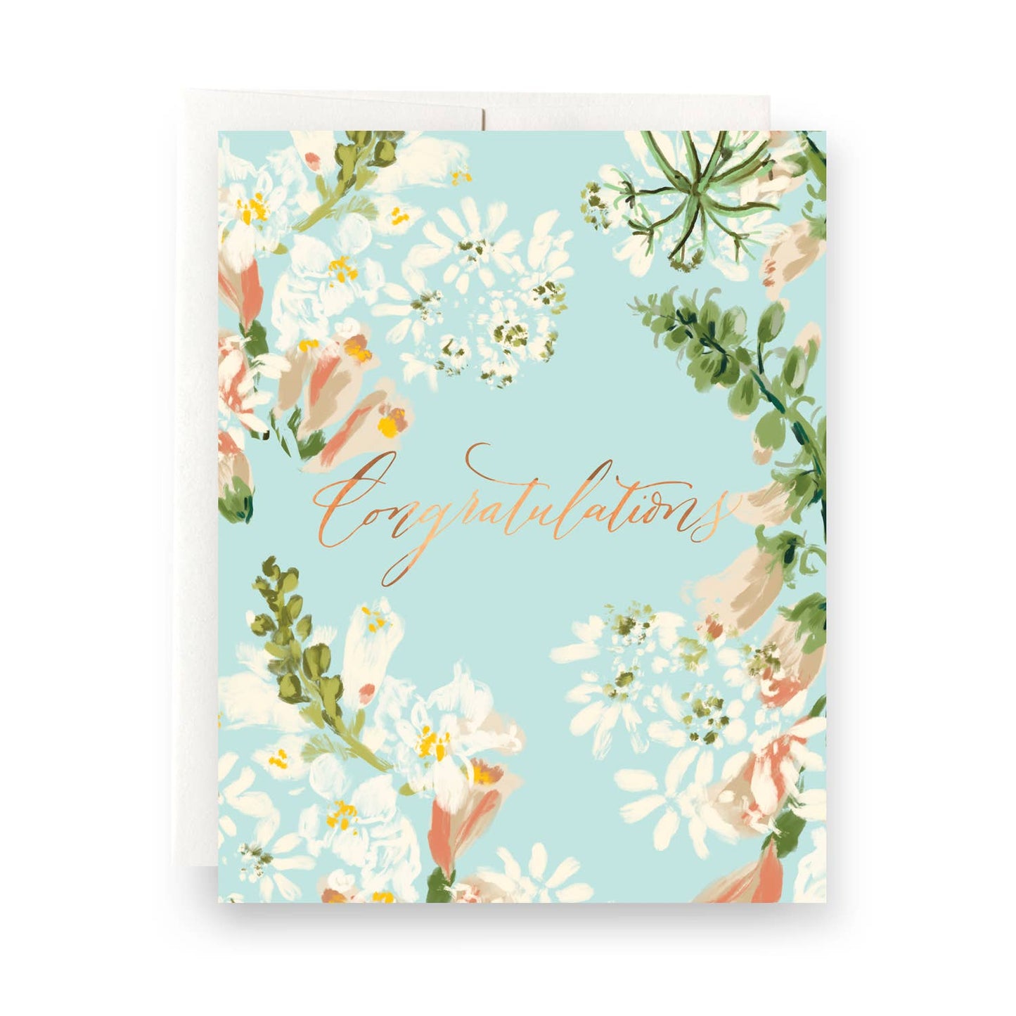 Sky Floral Congratulations A2 Folded Card - The Regal Find