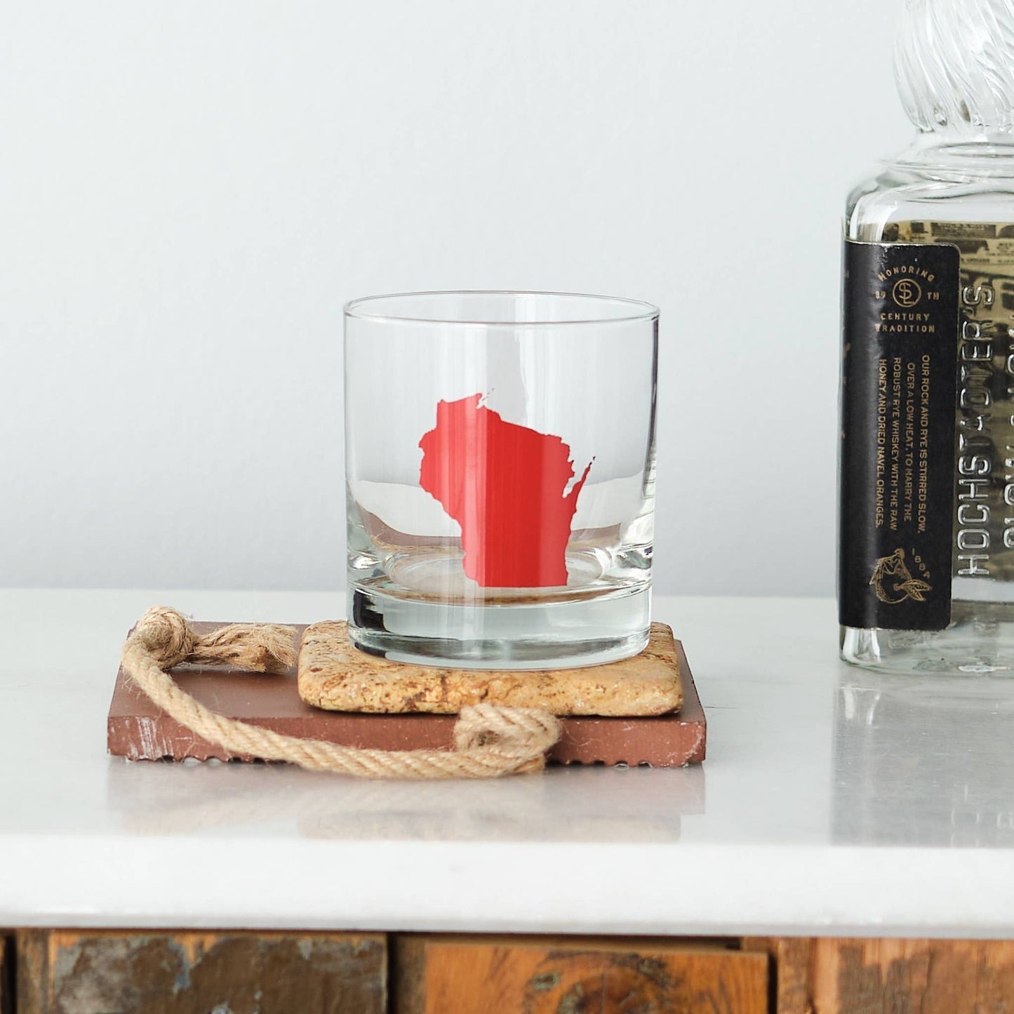 State Rocks Glasses: Wisconsin - Red - The Regal Find