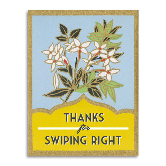 Thanks for Swiping Right - Funny Dating Relationship Card - The Regal Find
