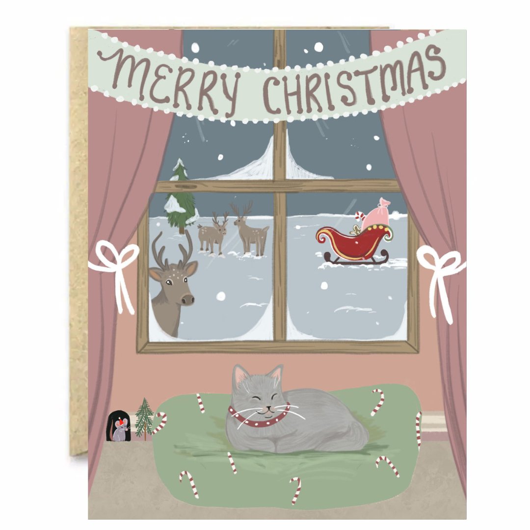 The Night Before Christmas - Cat Christmas Card - Holidays - The Regal Find