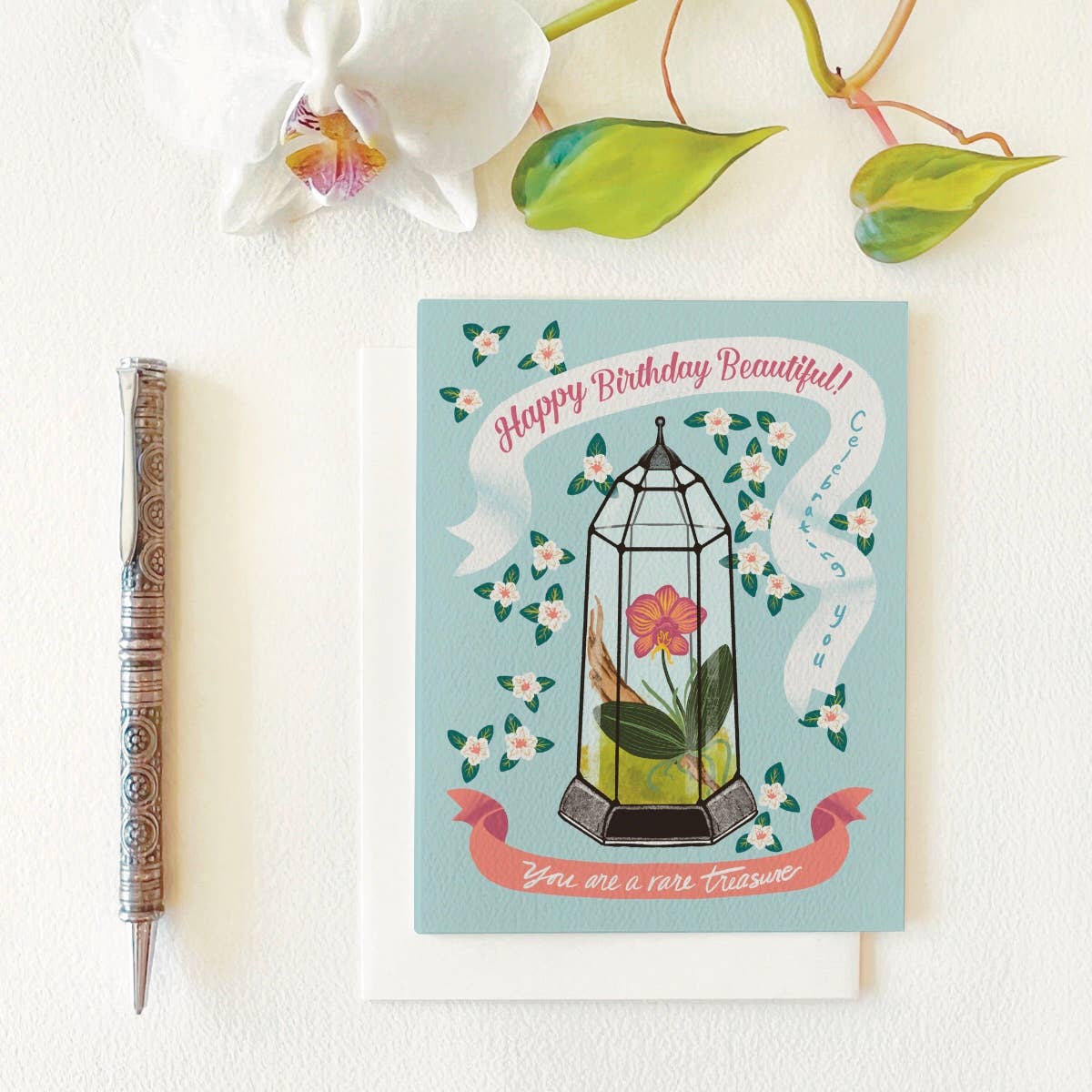 Treasured Orchid Birthday Greeting Card - The Regal Find