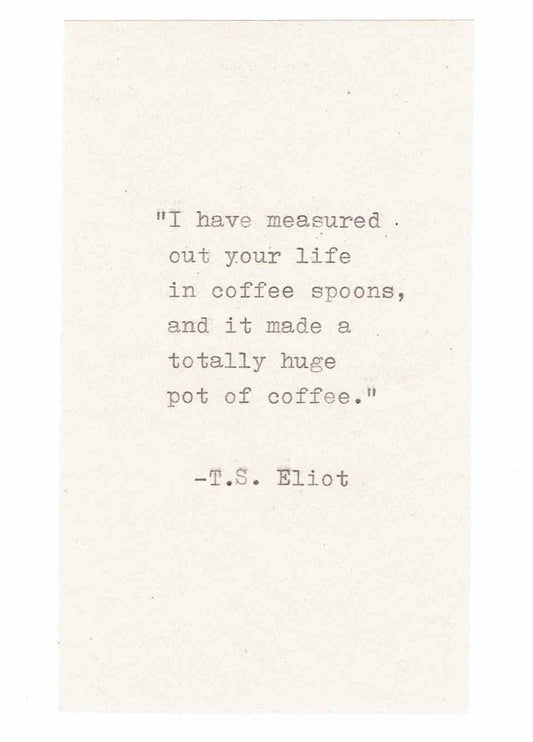 T.S. Eliot Coffee Spoons Funny Birthday Card - The Regal Find