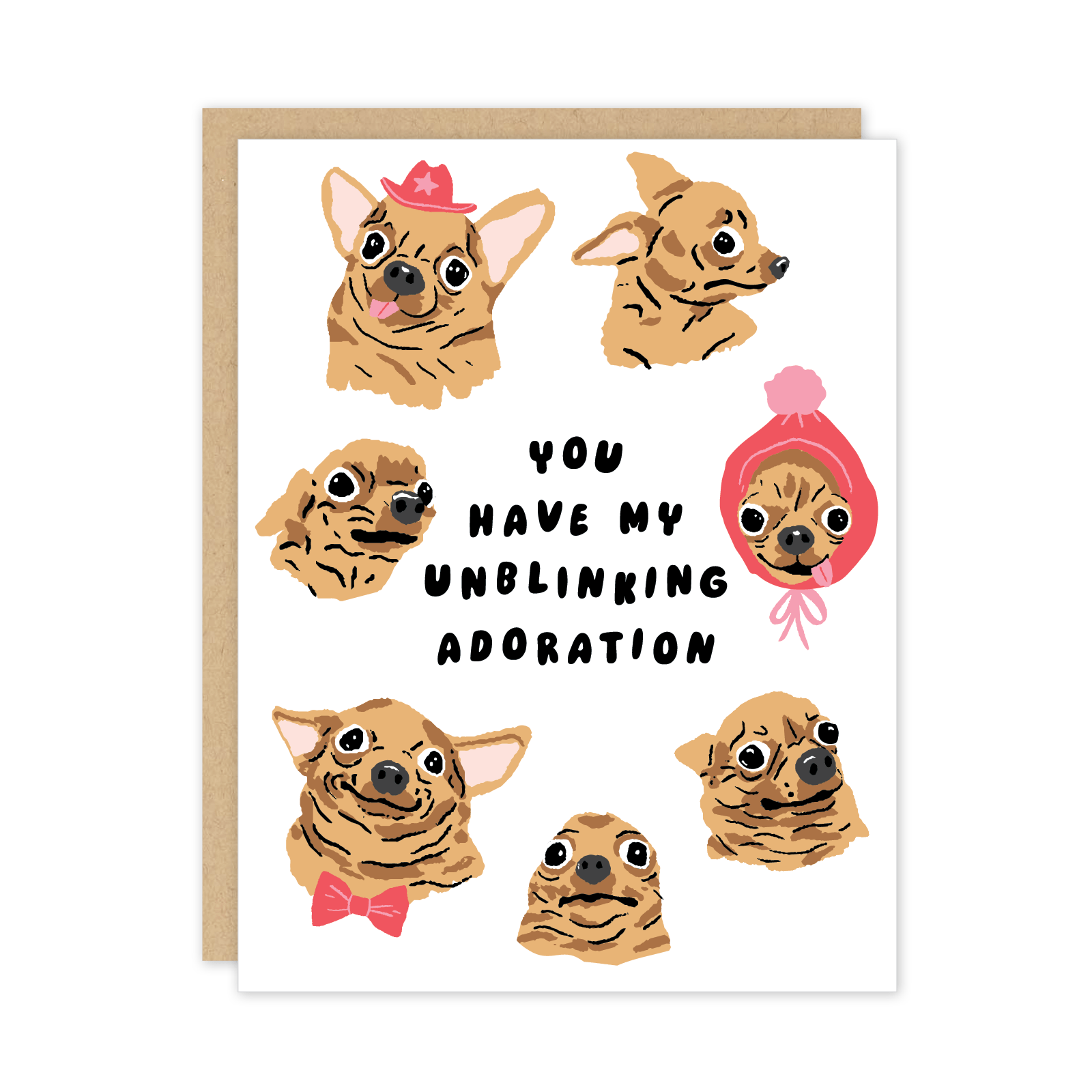 Unblinking Dog Chihuahua Love Friendship Card - The Regal Find