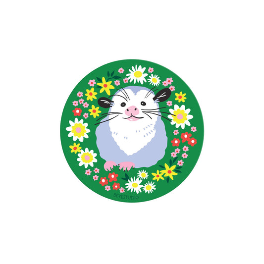 Wildflower Opossum Vinyl Sticker - The Regal Find
