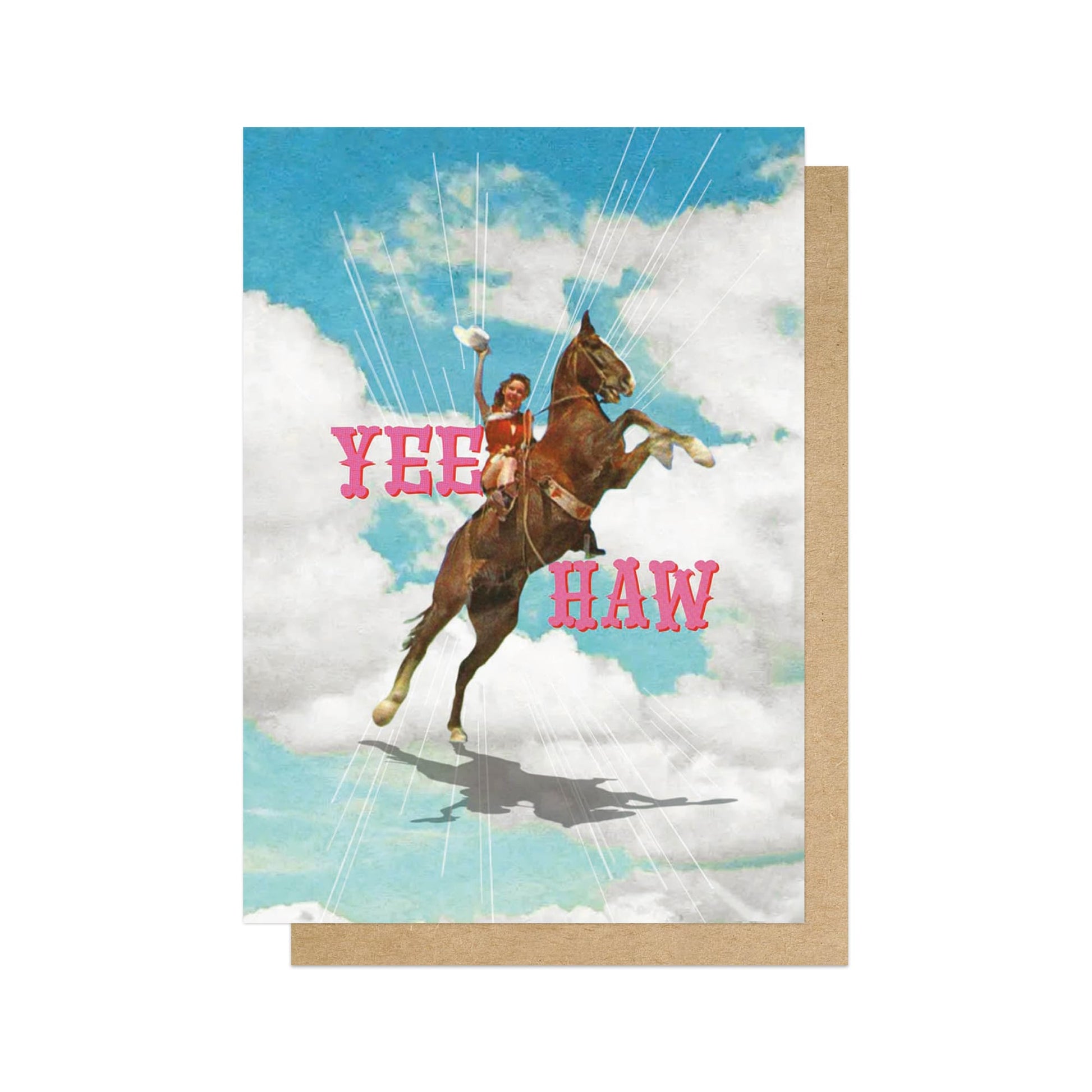 Yee Haw Cowgirl Greetings Card - The Regal Find