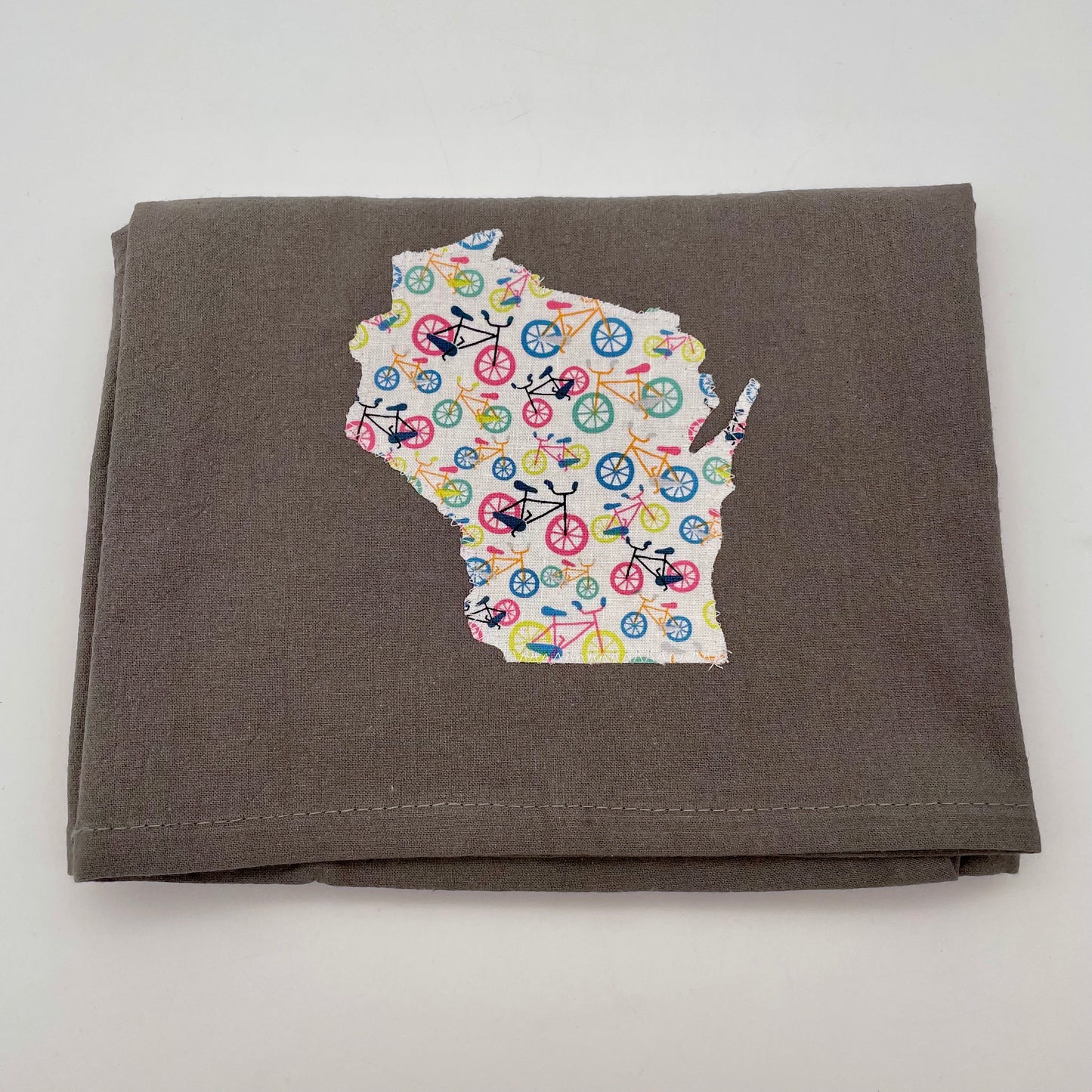 Wisconsin Bikes Silhouette Dish Towel